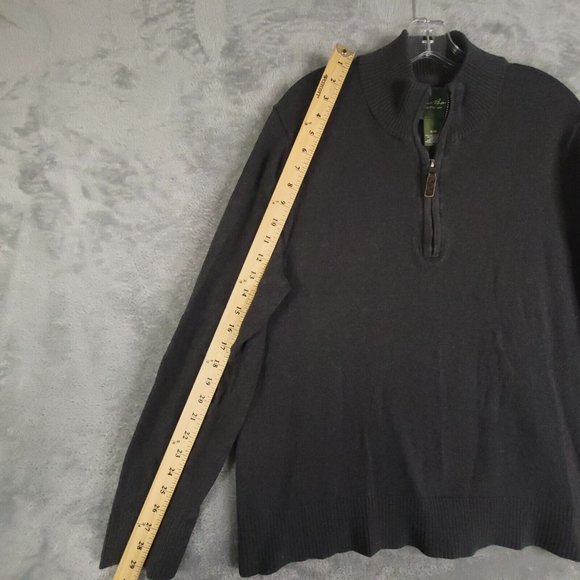 Eddie Bauer Mens Sweater‎ Pullover Crew Mock Neck Knit 1/4 Zip Black XL - Picture 5 of 7